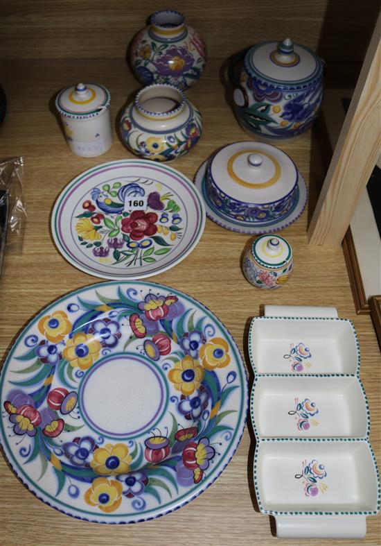 9 pieces of 1920s-40s Poole